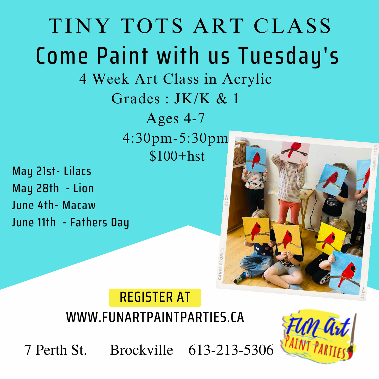 Tiny Tots Creative Arts Program - Acrylic