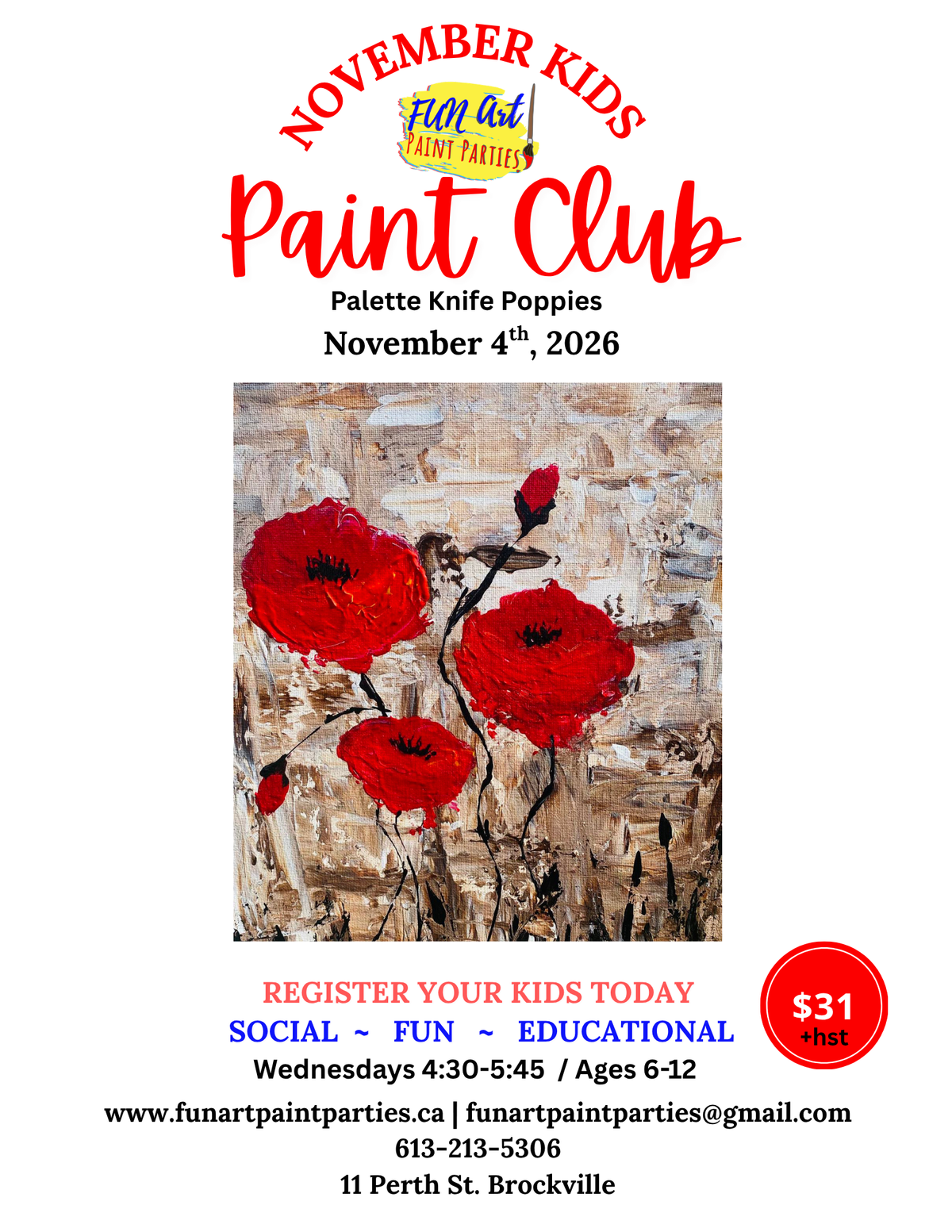 Palette Knife Poppies November 4th