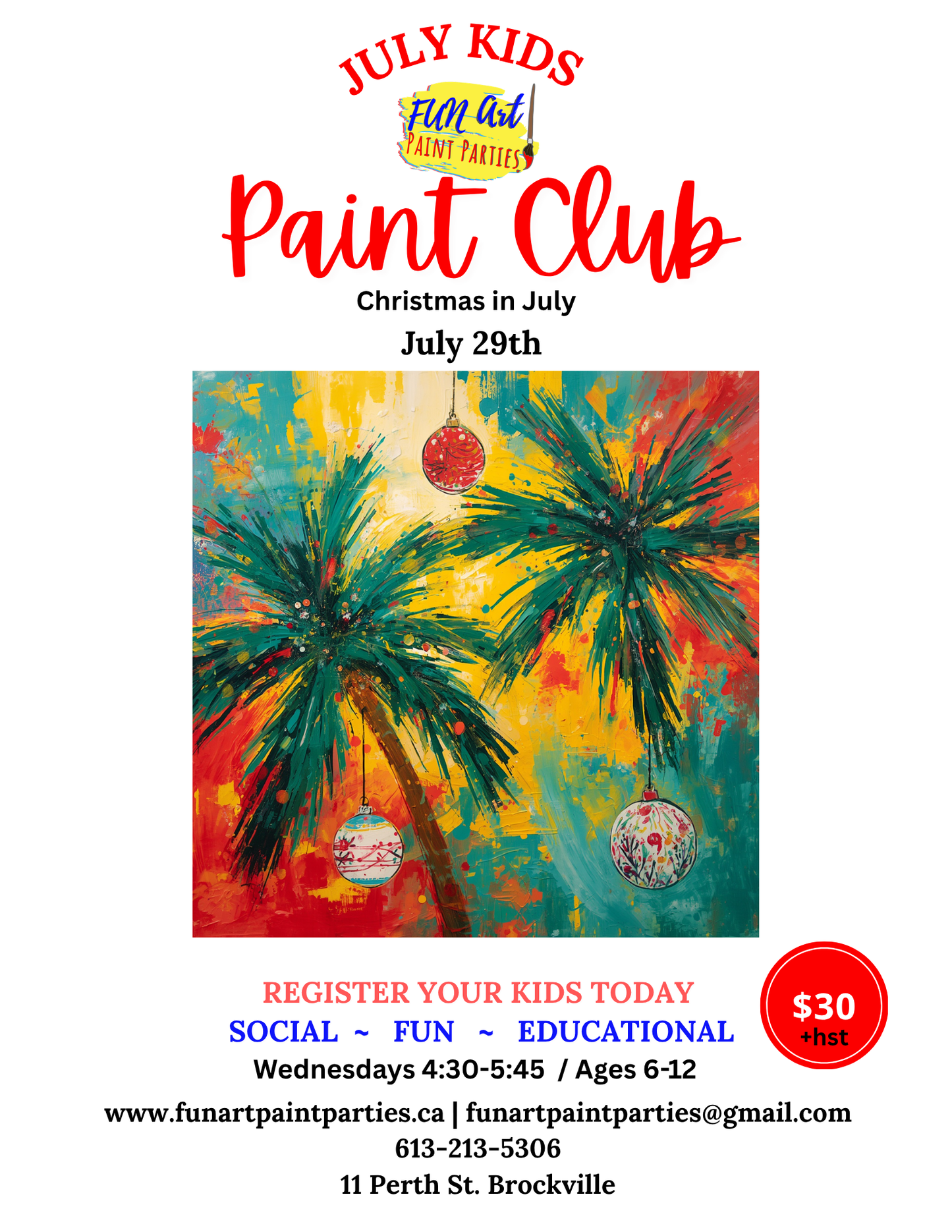 Kids Club July 29th Christmas in July