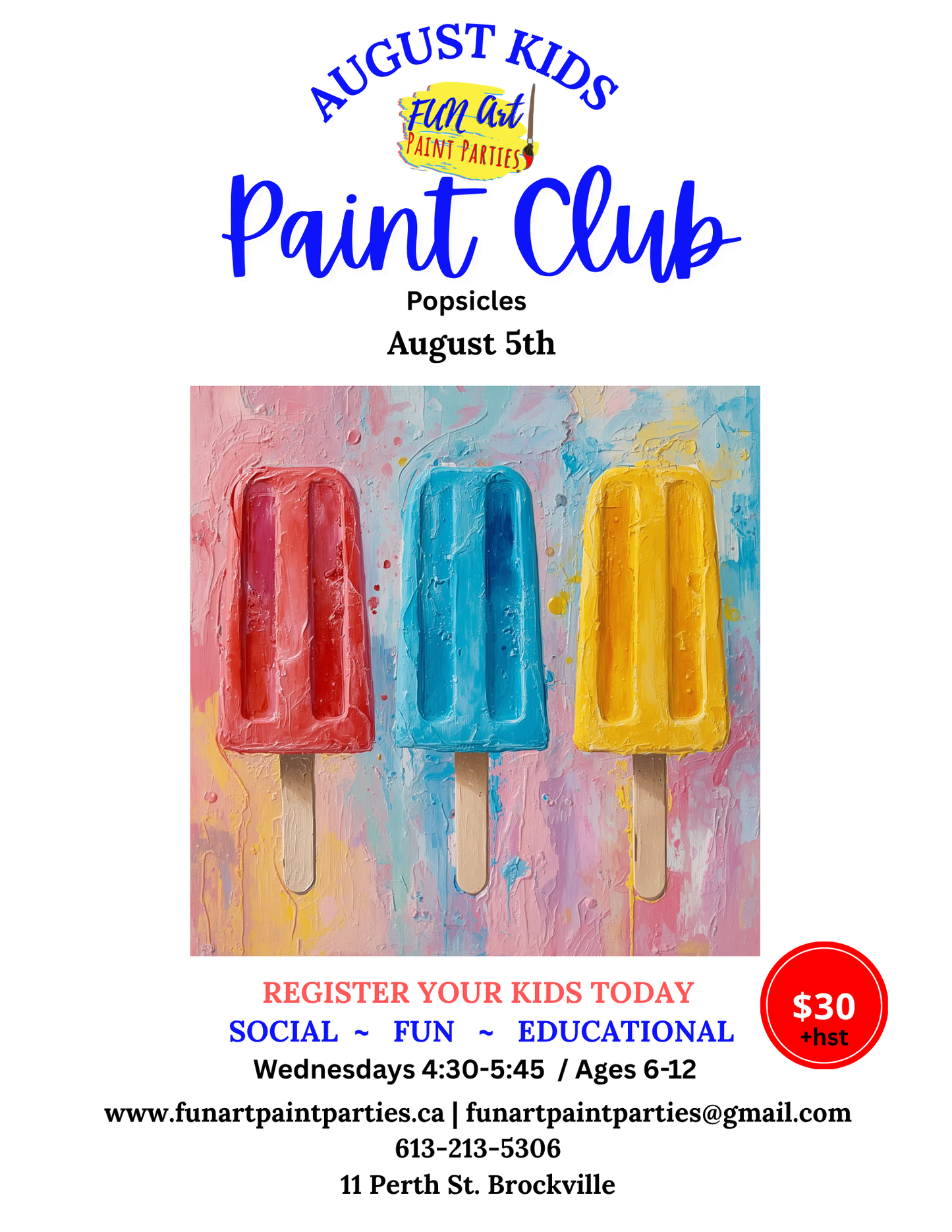 Kids Club August 5th Popsicles