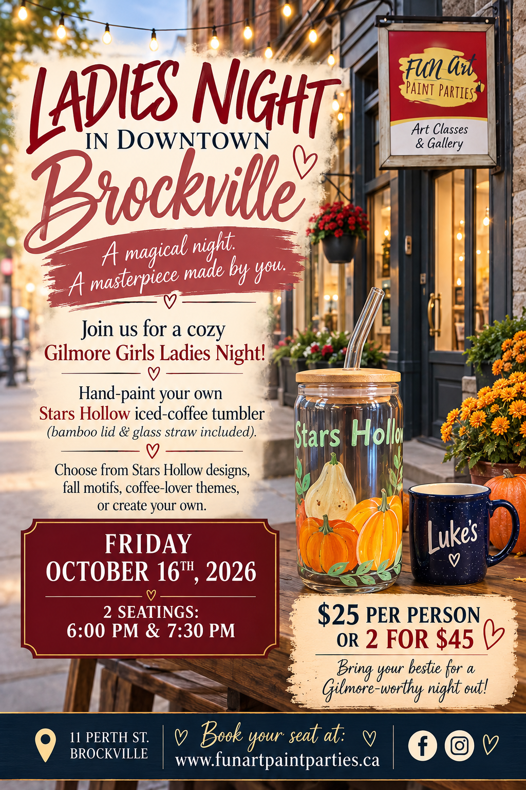 Gilmore Girls Ladies Night Single seat $25- 7:30pm