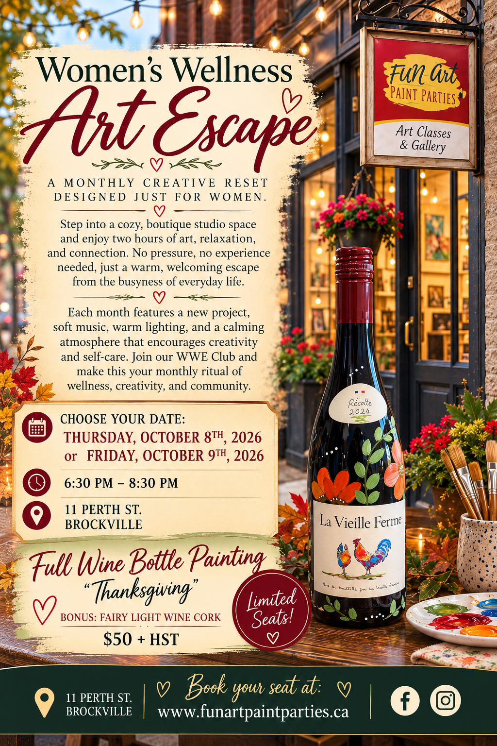Women's Wellness Art Escape Friday Oct 9th