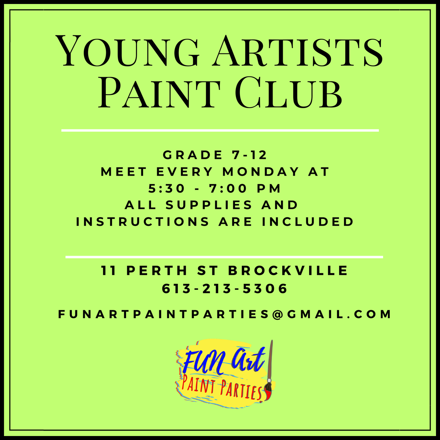 Young Artists Classes