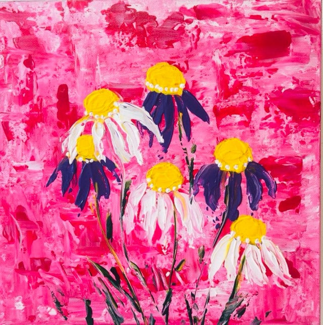 Palette Knife Posies Pink