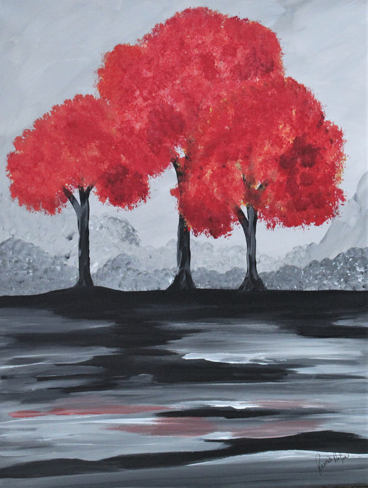 Monochromatic Landscape with Coloured Trees