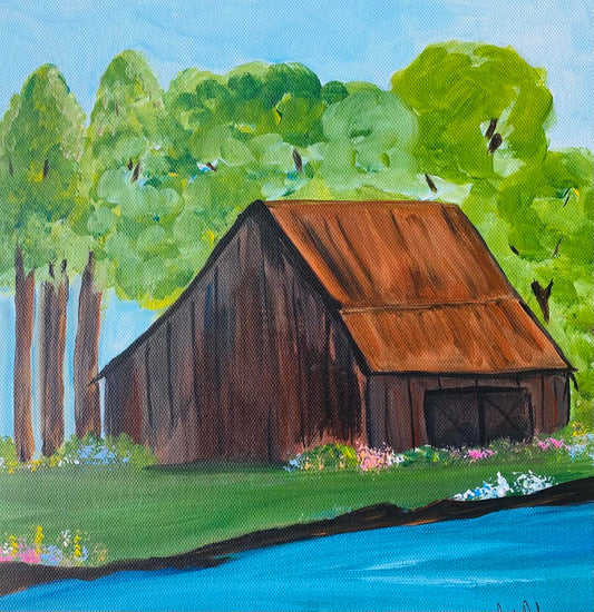 Creek with Barn