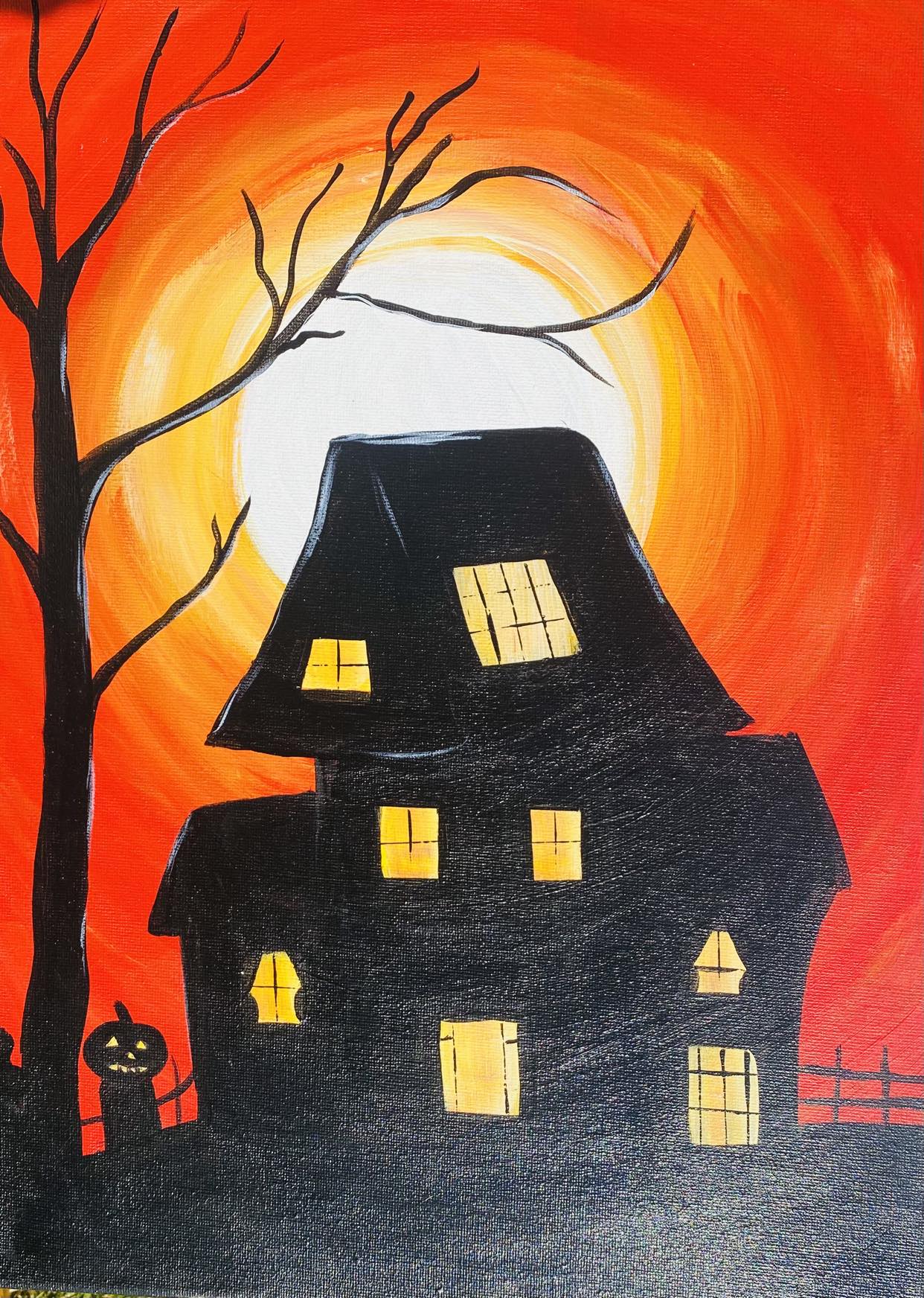 Haunted House Orange Sky