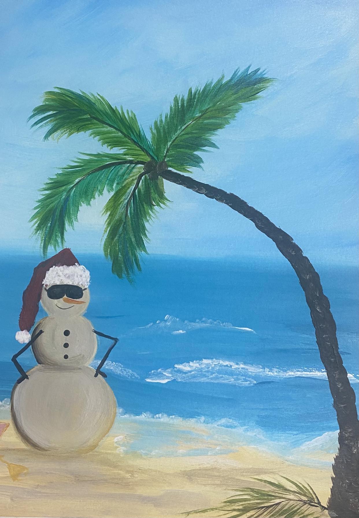 Snowman at the beach