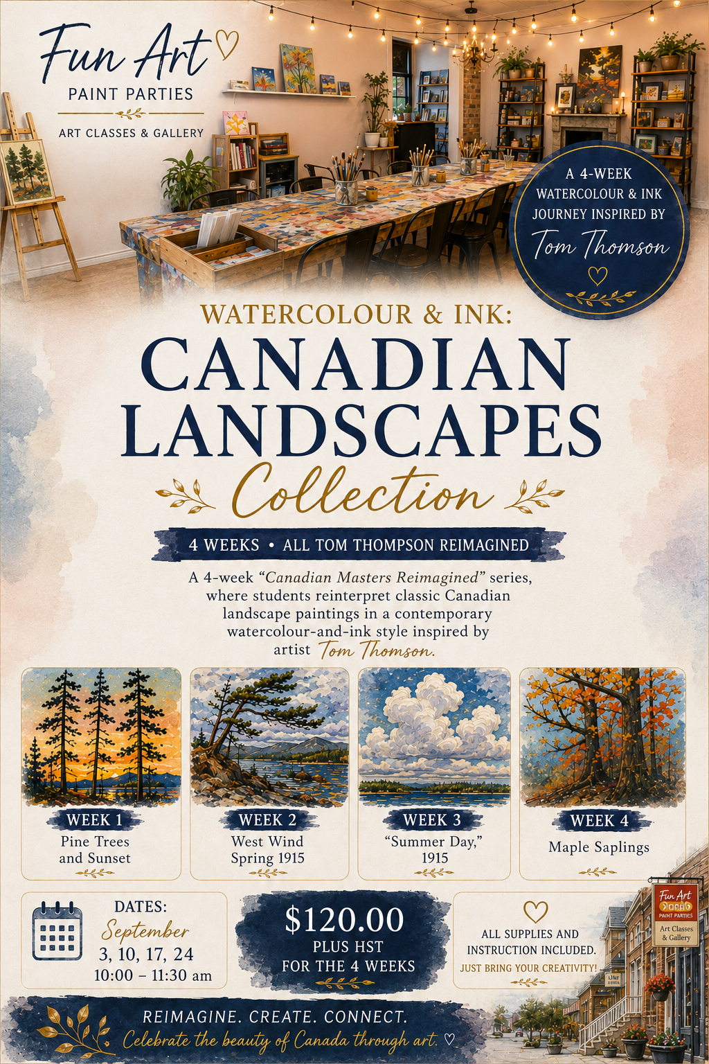 Seniors Watercolour & Ink: Canadian Landscapes Collection – 4‑Week Art Journey