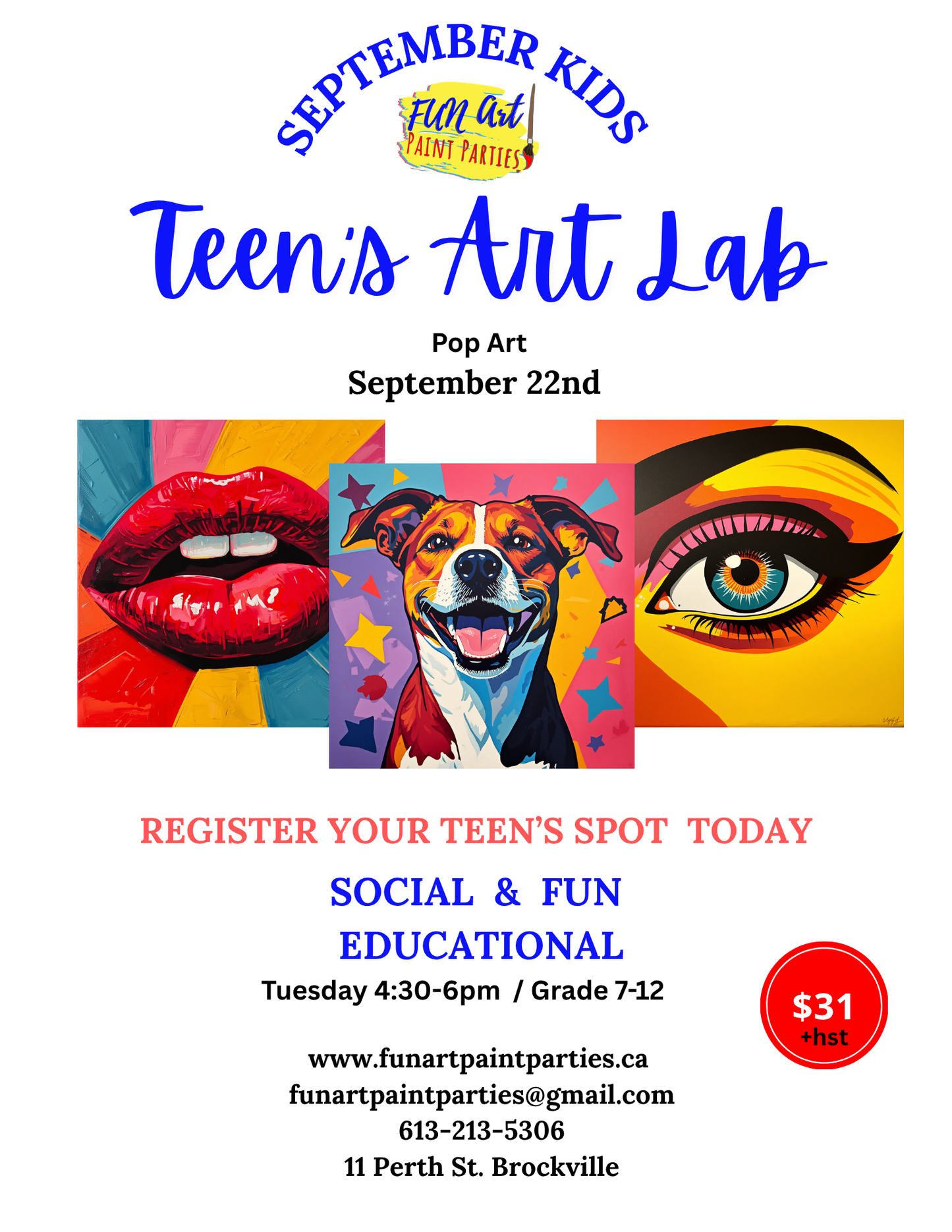 Teen Art Lab September 22nd