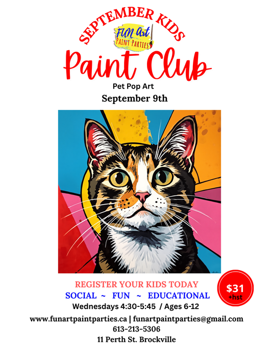 Pet Pop Art Kids  Sept 9th
