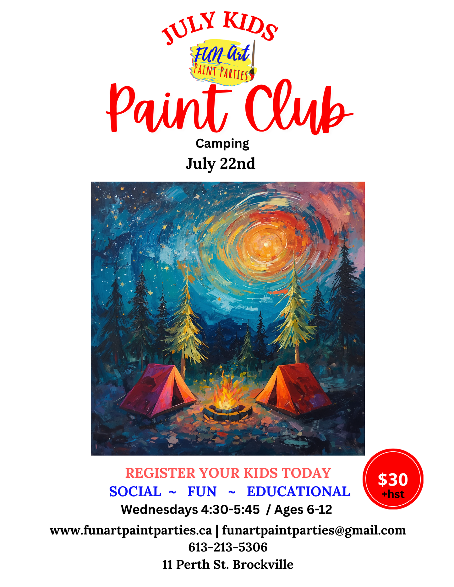 kids Club July 22nd Camping