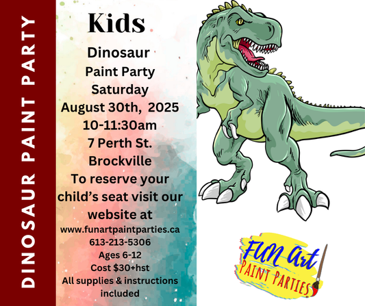 Kids Dinosaur Paint Party August 30th