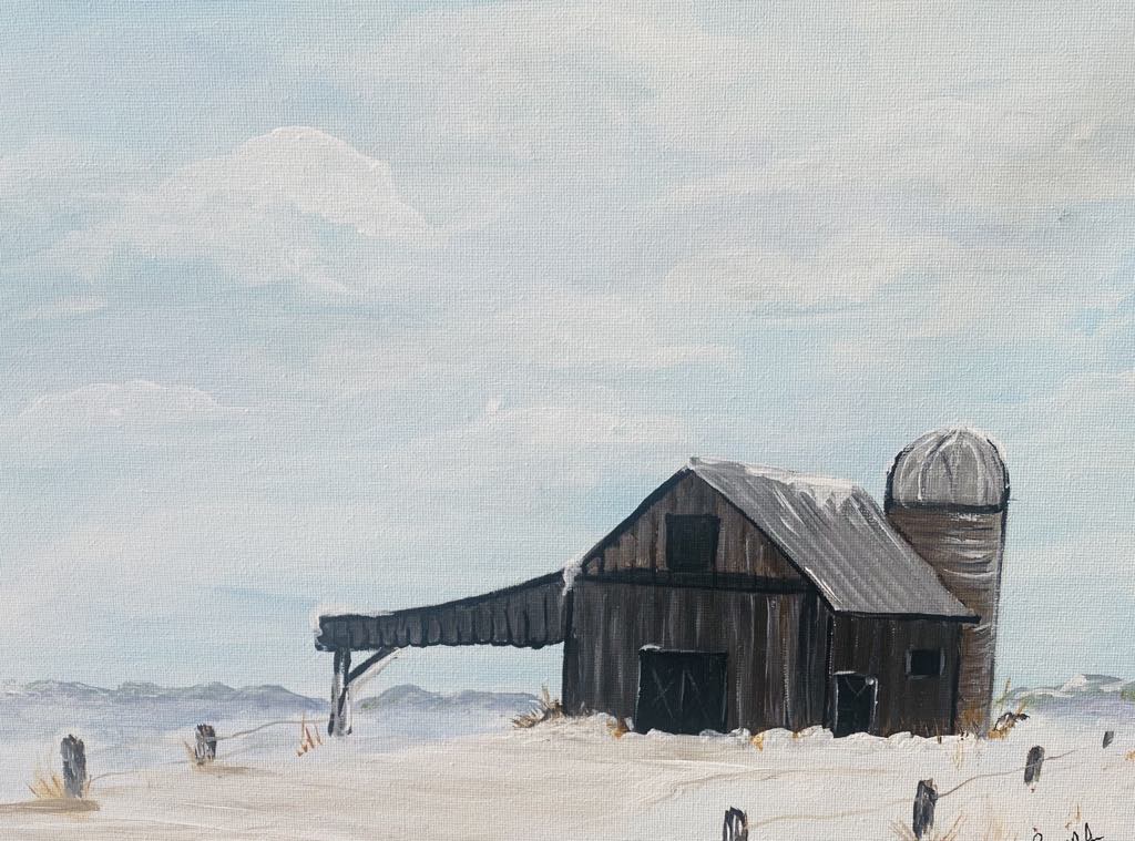 Winter Barn  Big Sky