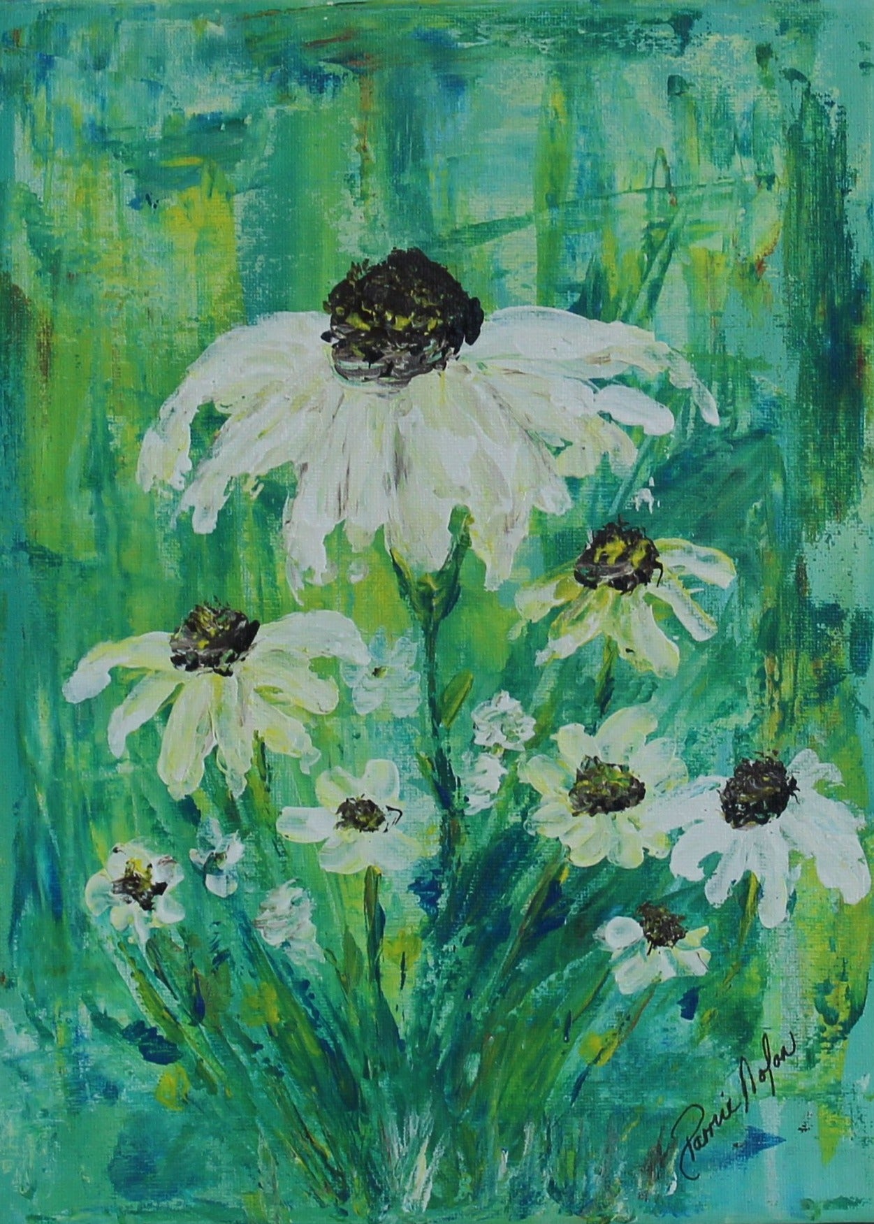 Daisies by Palette Knife